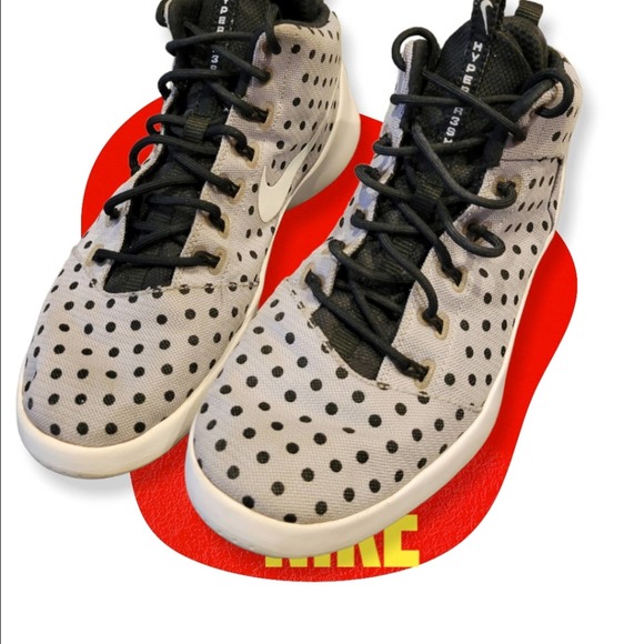 Nike Hyperfr3sh gray w/polka dot high tops size 9.5 - Picture 3 of 7